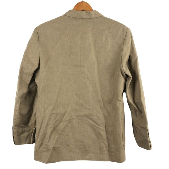 United Colors of Benetton VTG Women's 44 (US 8) Brown Linen Blend Blazer Jacket - Picture 2 of 10